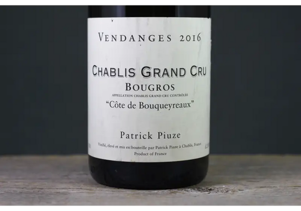2016 Patrick Piuze Chablis Bougros ’Côte de Bouqueyreaux’ - $100-$200 - 2016 - 750ml - Chablis - Chardonnay