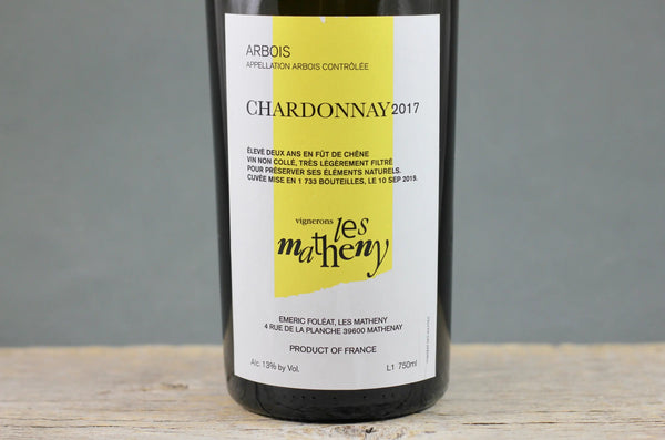 2017 Matheny Arbois Chardonnay - $40-$60 - 2013 - 750ml - Arbois - Chardonnay
