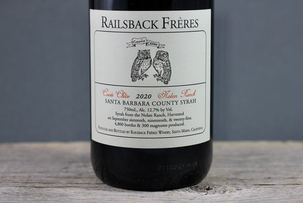 2020 Railsback Frères Cuvée Chlöe Nolan Ranch Syrah - $40-$60 - 2019 - 750ml - California - Price: $40