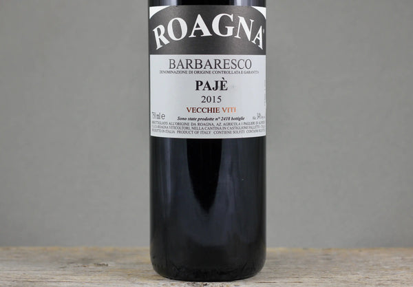 2015 Roagna Barbaresco Pajè Vecchie Viti - $200-$400 - 2015 - 750ml - Barbaresco - Italy