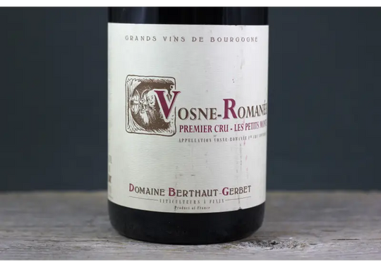 2016 Berthaut-Gerbert Vosne Romanée 1er Cru Petits Monts