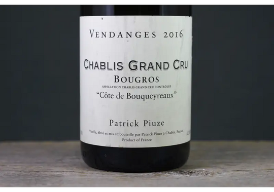 2016 Patrick Piuze Chablis Bougros "Côte de Bouqueyreaux"