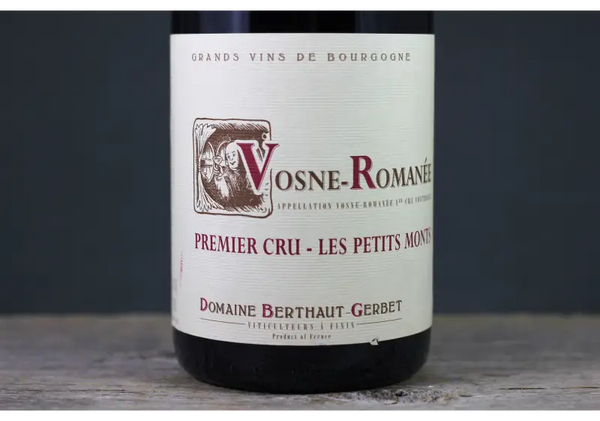 2017 Berthaut - Gerbert Vosne Romanée 1er Cru Petits Monts - $400 + 750ml Burgundy France