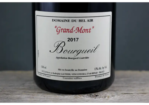 2017 Domaine du Bel Air Grand Mont Bourgueil (Gauthier) 1.5L - $100 - $200 Cabernet Franc
