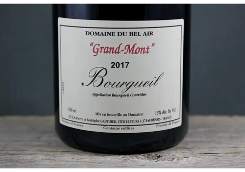 2017 Domaine du Bel Air Grand Mont Bourgueil (Gauthier) 1.5L - $100-$200 Cabernet Franc
