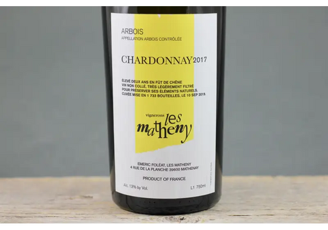 2017 Matheny Arbois Chardonnay - $40 - $60 2013 750ml