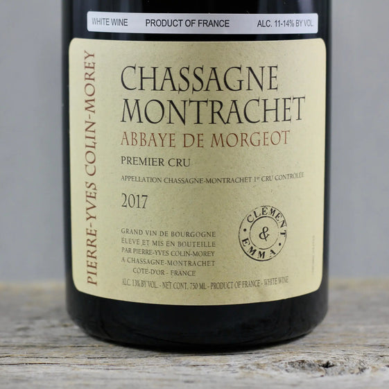 2017 Pierre-Yves Colin-Morey Chassagne Montrachet 1er Cru Abbaye de Morgeot Cuvée Clement & Emma - $400 + - 2017