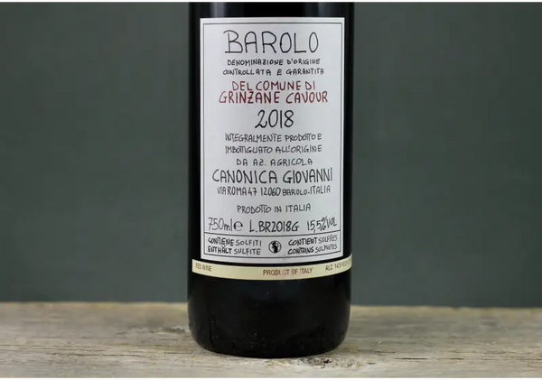 2018 Canonica Barolo Del Comune Di Grinzane Cavour - $200 - $400 - 2018 - 750ml - Barolo - Italy