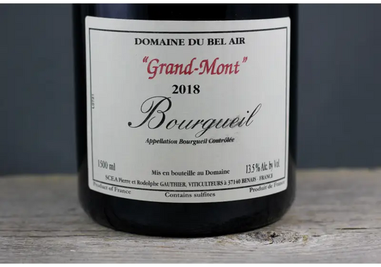 2018 Domaine du Bel Air Grand Mont Bourgueil (Gauthier) 1.5L