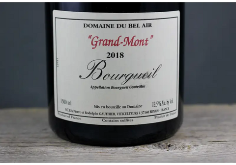2018 Domaine du Bel Air Grand Mont Bourgueil (Gauthier) 1.5L - $100 - $200 Cabernet Franc