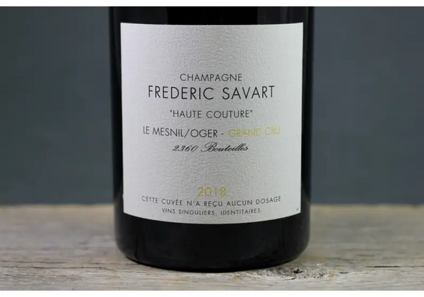 2018 Frederic Savart Haute Couture Grand Cru Blanc de Blancs Extra Brut Champagne - $200-$400 - 2018 - 750ml - All
