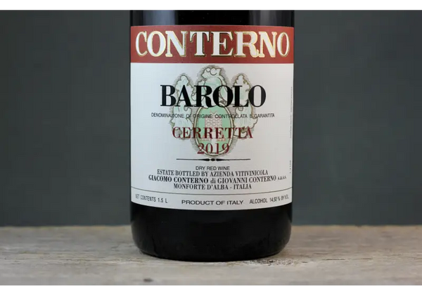 2019 Giacomo Conterno Barolo Cerretta 1.5L - $400 + 750ml Italy