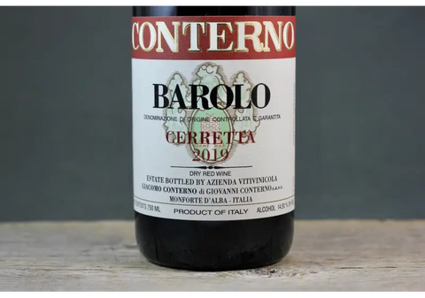 2019 Giacomo Conterno Barolo Cerretta - $200-$400 750ml Italy