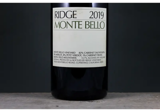 2019 Ridge Vineyards Monte Bello Cabernet Sauvignon 3L