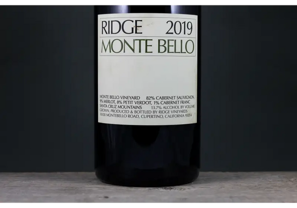 2019 Ridge Vineyards Monte Bello Cabernet Sauvignon 3L - $400 + - 2019 - 3.0L - 750ml - Cabernet Sauvignon