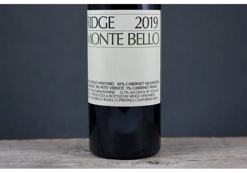 2019 Ridge Vineyards Monte Bello Cabernet Sauvignon - $200-$400 750ml California