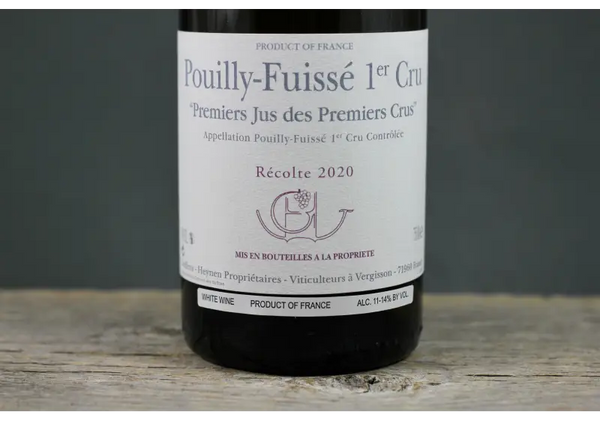 2020 Domaine Guffens - Heynen Pouilly Fuissé 1er Cru Premiers Jus des Crus - $400 + 750ml Burgundy Chardonnay