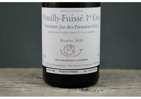 2020 Domaine Guffens-Heynen Pouilly Fuissé 1er Cru Premiers Jus des Crus - $400+ 750ml Burgundy Chardonnay