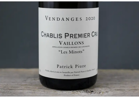 2020 Patrick Piuze Chablis 1er Cru Vaillons Les Minots - $60-$100 750ml Burgundy