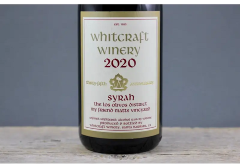 2020 Whitcraft My Friend Matt’s Vineyard Syrah - 750ml California Central Coast Los Olivos