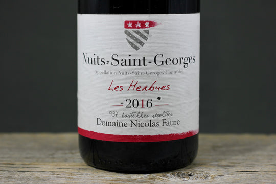 2016 Nicholas Faure Nuits Saint Georges Les Herbues