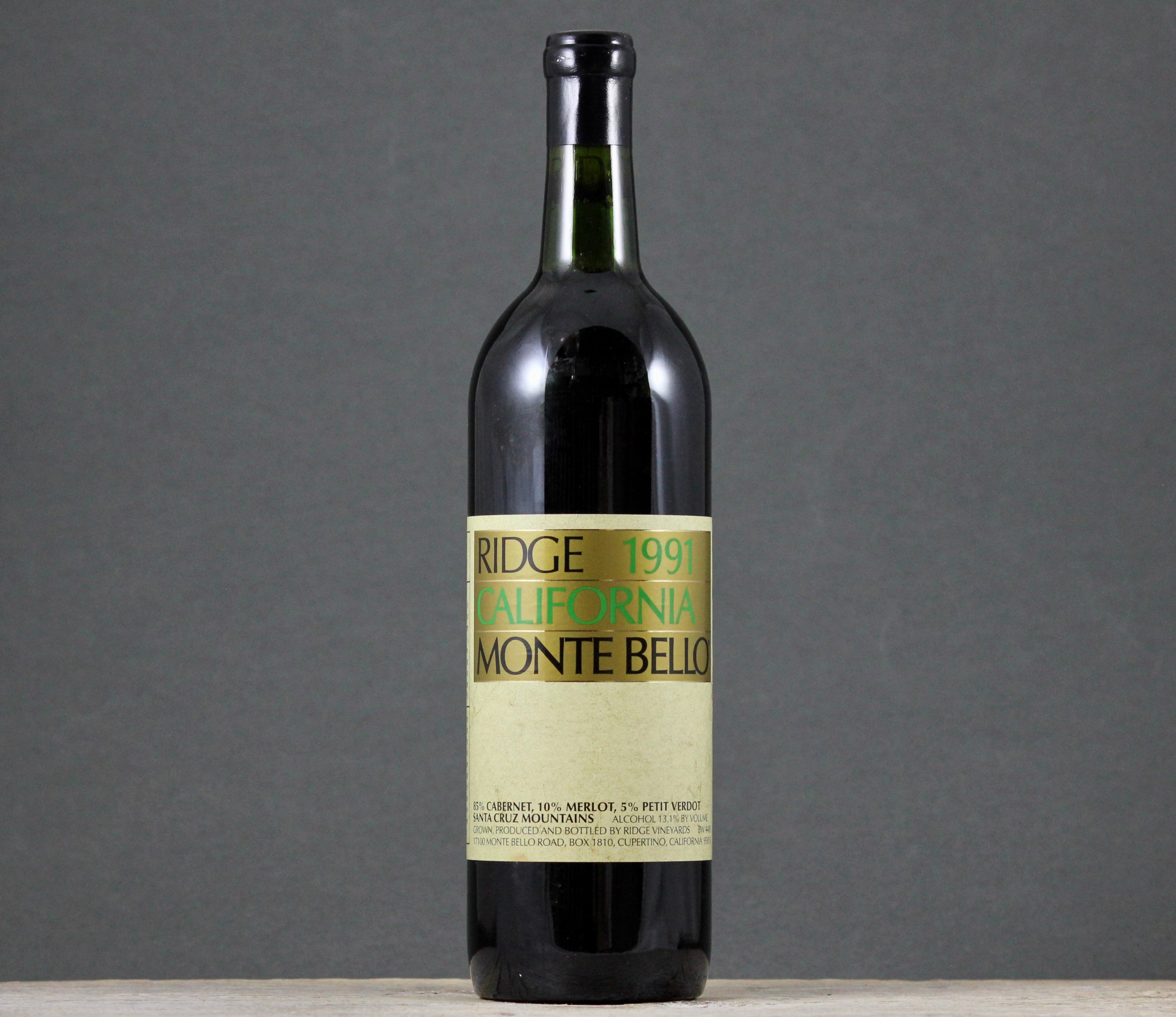 1991 Ridge Vineyards Monte Bello Cabernet Sauvignon