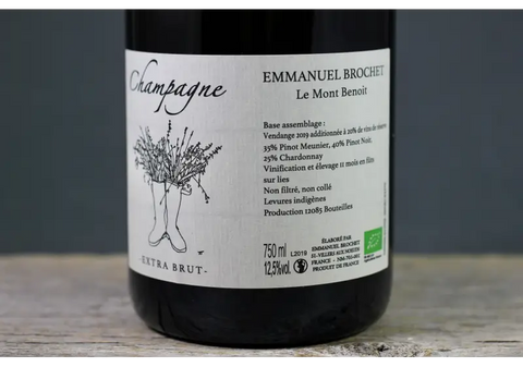 Emmanuel Brochet Le Mont Benoit Extra Brut Champagne NV (2019) - $200-$400 750ml All Sparkling Chardonnay