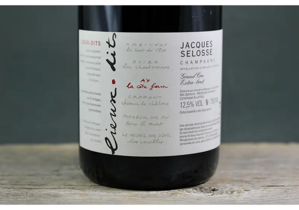 Jacques Selosse Lieux Dits Ay La Côte Faron Extra Brut Champagne NV - $400+ 750ml All Sparkling France